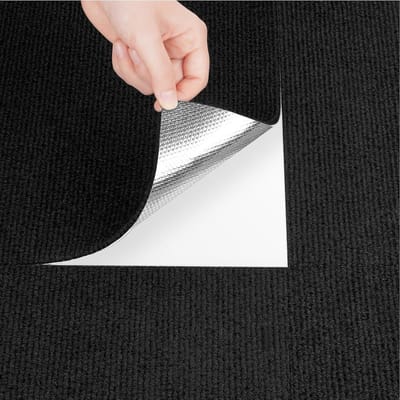 Zelfklevende Vloertegels Zwart - Antislip Tapijt voor Woonkamer, Slaapkamer en Hal - Wasbare 30x30CM Tegels voor Thuis en Kantoor, Set van 4 Stuks