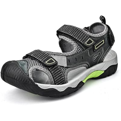 Zomer Echt Lederen Sandalen Heren Nieuwe Rijdende Vrije Tijd Sportsandalen Antislip Buiten Klittenband Strand Schoenen 46