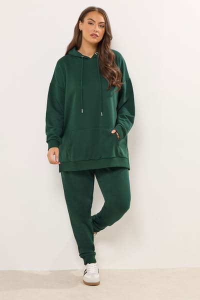 Yours Groene Hoodie Met Zak Aan De Voorkant Size 44