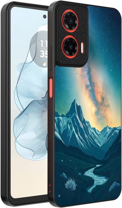 Smartphonica Telefoonhoesje Geschikt voor Motorola Moto G04 - G24 - G24 Power - E14 met Sterrenhemel Opdruk - TPU Backcover Case With Space And Milkyway Design