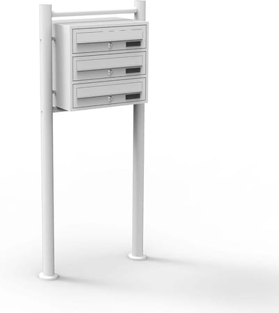 Staande brievenbus met 3 mailboxen voor meerdere adressen
