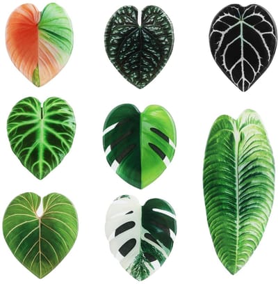 Dailygoods- Bladmagneten 8 Stuks - Decoratieve Koelkastmagneten - Plantenmagneten - Kleurrijke Magneten - Acryl Magneten - Grappige Cadeaus