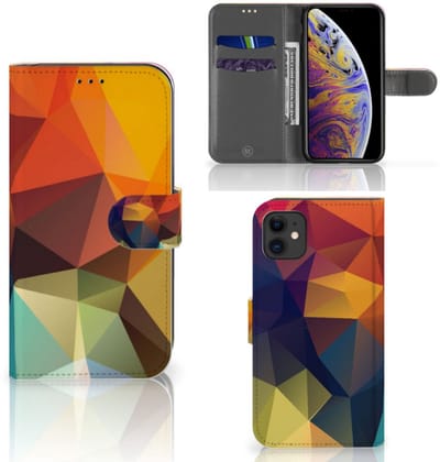 Apple iPhone 11 Book Case Polygon Color