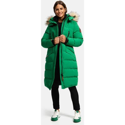 Marikoo dames winterjas – Schneesternchen, lang met capuchon & imitatiebontkraag