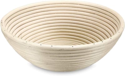 Ronde Rotan Tuinmand voor Brood en Opslag - Beige - Ø 23,5 cm - H 7,5 cm