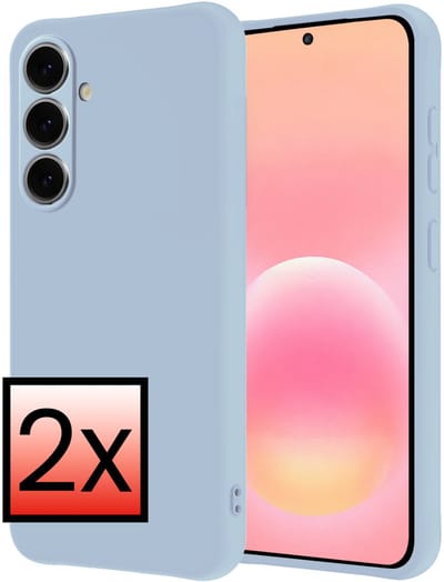 Hoesje - 2 Stuks - Geschikt voor Samsung Galaxy A57 - Sterk & Shockproof - Case Siliconen - Back Cover - Telefoon Hoes - Lichtblauw