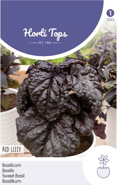 Hortitops kruidenzaad - Basilicum Red Lizzy (Rode slabladige)