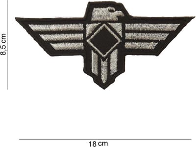 Embleem stof Adelaar zwart/grijs middel