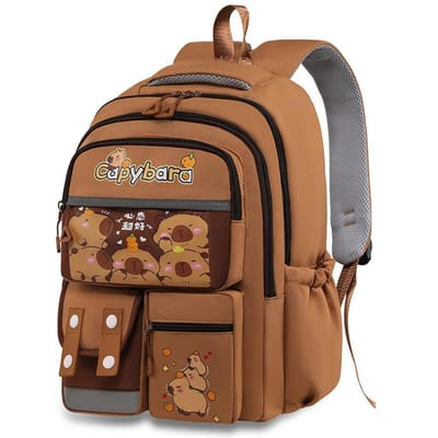 Kawaii Capybara Schoolrugzak voor Meisjes Schooltassen Set Casual Dagrugzak Tienermeisjes Boekentas Kinderen Schooltas Reizen Rugzak