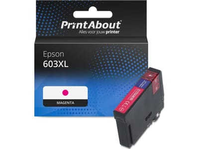 PrintAbout huismerk Inktcartridge 603XL (C13T03A34010) Magenta Hoge capaciteit Geschikt voor Epson