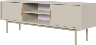 Selsey - Viviaro - RTV-kast met twee deuren en nissen - 154 cm - Grijs beige