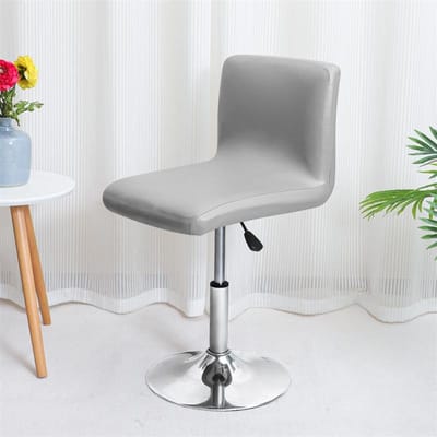 1PC Housse de Chaise de Bar Extensible Imperméable Cuir PU Chaises à Dossier Court Housses de Chaise Amovibles Housse de Chaise Ascenseur pour Hôtel Banquet Club