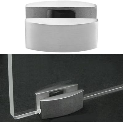 1 artikel - Glazen deurstopper - Badkamerdeurstopper - Vervangende onderrail - Vloerdeurstopper - Mobiele deurstopperbuffer - Doucheaccessoire - Soepele glijding - Zilver - Geschikt voor frameloze glazen schuifdeuren