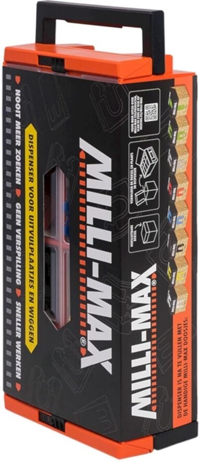 Milli-Max Dispenser voor Uitvulplaatjes (leeg) transparant/oranje - 07930101
