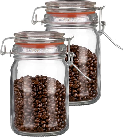 Urban Living Weckpot/inmaakpot - 2x - 250 ml - glas - met beugelsluiting - D7 x H12 cm