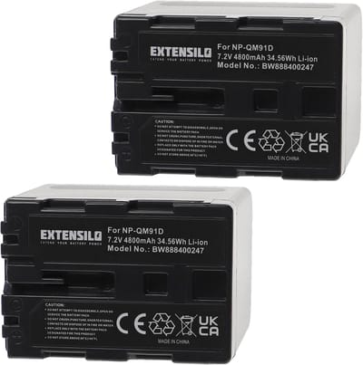 Camera Accu Set - Reserve Batterij - Fotografie - Hoge Capaciteit - 4800mAh 7.2V - Zwart