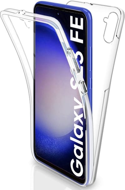 Ntech Hoesje Geschikt Voor Samsung Galaxy S23 FE hoesje 360° Full Protective Case Dual TPU Hoesje ( Voor en Achter) Transparant