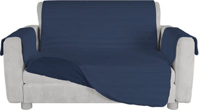 La'Moussawi ® Zacht en Antislip Sofa Beschermhoes voor Twee Zitplaatsen in Donkerblauw