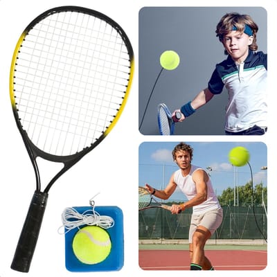 Tennistrainer Set - Tennis Trainer - Tennisracket met Elastiek - Swingball - Tennistrainer - Ideaal voor Kinderen - 4m Elastiek - Inclusief Racket - Inclusief EBOOK