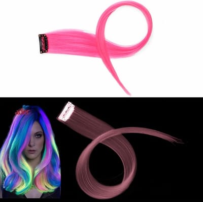Hairextension Glow In The Dark - Clip In Haar - Haar Extension - Nephaar - Kunsthaar - Carnaval - Verkleden