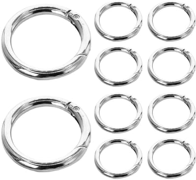 Dailygoods- Karabijnhaak 39 mm - Ronde Karabijnring - Zinklegering - 10 Stuks - Sleutelhanger/Tas/Sieraden - Schokbestendig Design - Haak