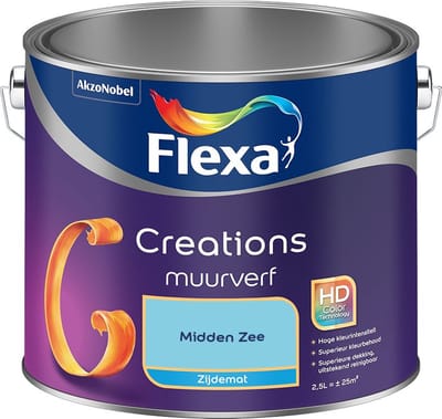 Flexa - Creations Muurverf Zijdemat - Midden Zee - Mengverf - 2,5 L