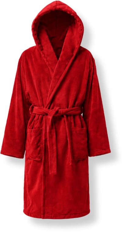 Chaleur Amsterdam Badjas met Capuchon S/M – Zachte Fleece Ochtendjas – Warme Luxe Badjas – Met Ceintuur en Zakken – Rood