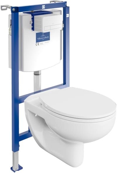 VILLEROY&BOCH VICONNECT ARCTIC - Inbouwreservoir WC - Witte drukplaat - Rimless wandcloset Hoogglans - Toiletset