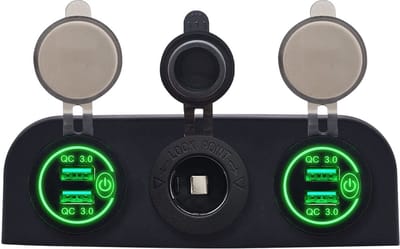 ProRide 12V USB Autolader 2 Poorten - QC3.0 - Voltmeter en 12V/24V Sigarettenplug - Drievoudig opbouw