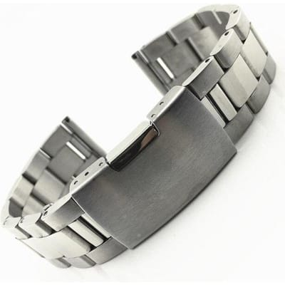 Bracelet de montre en métal en acier inoxydable, 18mm 20mm 22mm 24mm 26mm 28mm 30mm, Bracelet de montre, noir, argent, or, accessoires 20mm argenté