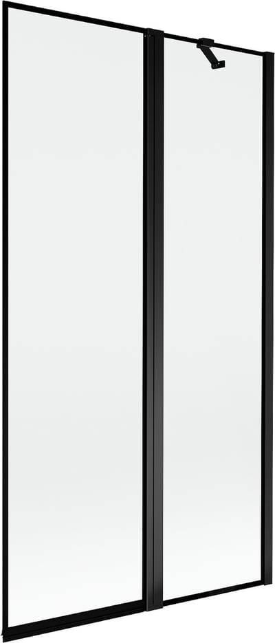 Mexen Mist badwand 2-delig rechts 100 x 150 , zwart frame, zwart - 8A9-100-011-70-70-P
