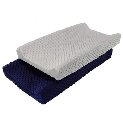 2Stuks Verschoonmat Cover Waterdicht Ademend Luiertafel Lakens voor Baby (Grijs+Blauw)