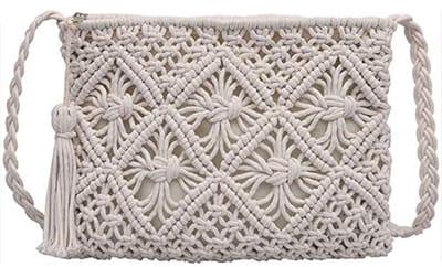 Vintage handgeweven stro clutch voor dames - Perfecte strandtas voor de zomer