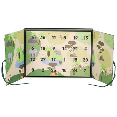 Adventskalender jongens - Safari - 12-Paar sokken - Maat 31/36 - adventkalender kinderen - Adventkalender kerst