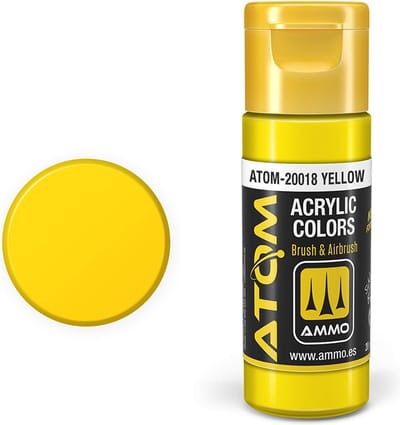 AMMO by Mig Jimenez Hobbyverf Acrylverf - MIG 20018 ATOM - Yellow - Acryl - 20ml Verf flesje - 20 ml