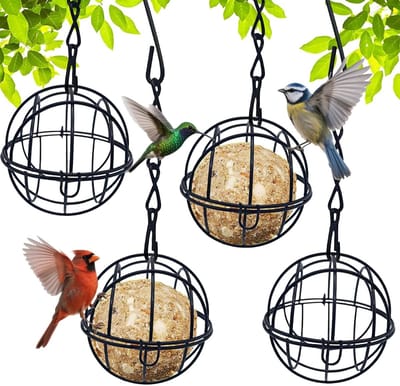 4x Vogelvoederschaal voor Hangende Voederstations voor Patio, Balkon en Tuinverblijven