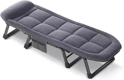 Opklapbed Volwassenen - Gastenbed Matras - Ruimte Besparen - Vijf Verstelbare Hoeken - 180x60CM - Zwart