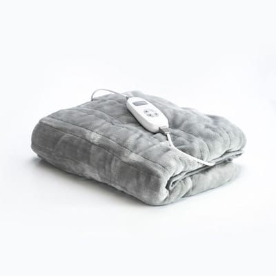Verwarmde deken - Elektrische plaid - Gezellig warm blijven - 10 warmte-instellingen - 160x130cm - Grijs