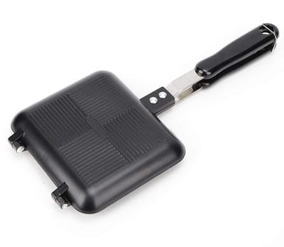 Dailygoods- Braadpan Dubbelzijdig - Sandwichpan - Omeletpan - Antiaanbaklaag - Grillpan - Geroest Aluminium - Sandwichmaker