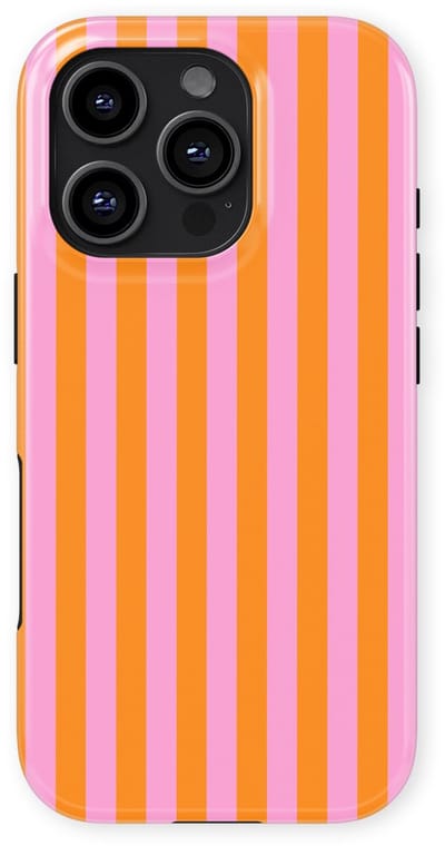 DripCase Gestreept Hoesje geschikt voor iPhone 16 Pro | Backcover met Mag | Stripes Motief | Trendy Case geschikt voor iPhone 16 Pro met Strepen Bubble Beam