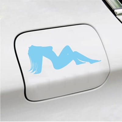 Bumpersticker - Dame - 7,3 X 18 - Licht Blauw