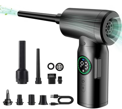 Geschikt voor 100000 RPM Persluchtblazer, Krachtige Elektrische Stofzuiger, 3 Snelheden 7500 mAh, voor Toetsenbord Muis PC, Auto, Bank, Huis voor PC Huisdieren