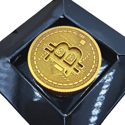 Bitcoin Chocolade Munt Goud | Melkchocolade Cadeau | Grappig Cadeau Verjaardag