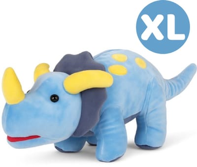 Topknuffels® - Triceratops Blauw Dinosaurus Pluche Knuffel 50 cm - Speelgoed Dino World Knuffels voor Kinderen Jongens Meisjes - Jurassic Dragon Draak Parc Draken Dino's Park Plush Toy