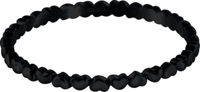 Quiges Stapelring Dames - Vulring Harten - RVS Zwart - Maat 19 - Hoogte 2mm