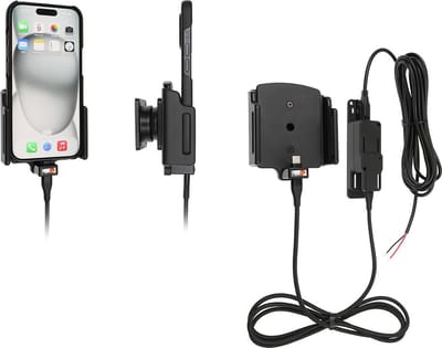 Brodit houder geschikt voor Apple iPhone 15/16/17 (Pro) Actieve verstelbare houder met vaste voeding