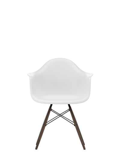 Vitra DAW Eames Plastic Armchair - katoen wit RE - donkere esdoorn