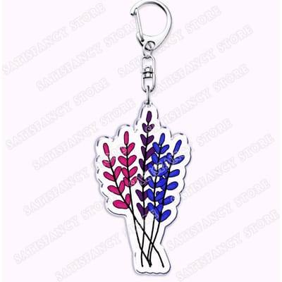 Lesbische Trots Bloemen Lgbtq Sleutelhangers voor Vrouwen Accessoires Tas Gay Queer Biseksueel Aseksueel Sieraden Fans Vrienden Cadeaus white