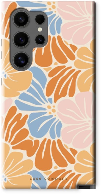Case Company® - Hoesje geschikt voor Samsung Galaxy S24 Ultra hoesje - Flowers Pattern 2 - Tough Case - Maximale Bescherming alle Kanten en Schermrand