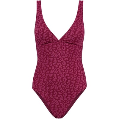 Shiwi Ladies Amy Swimsuit Java Leopard Structure Grapejuice Purple Maat: 34 | Badpakken Outlet | Dames | Roze